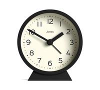 Jones Clocks® Midnight mini alarm clock | Contemporary design | Black | Stylish, compact and functional for bedside, desk or shelf