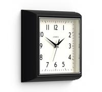 Jones Clocks® Mustard wall clock | Square retro clock | 25cm | Black | Diner style | Perfect for kitchen, living room or office