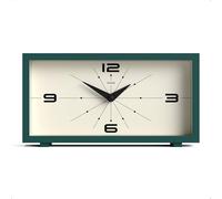 Jones Clocks® Odeon desk clock | Modern rectangular design | Dark green | Stylish retro look for shelf, table, mantel or bedside
