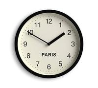 Jones Clocks® Paris Time Zone wall clock | Small modern round clock | 20cm | Black | Easy to read numbers | Ideal for kitchen, living room, office or any small space