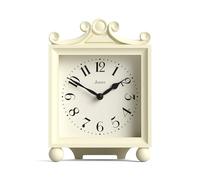 Jones Clocks® Parlour mantel clock | Small classic carriage clock | Cream | Elegant square decorative case, perfect for mantel, shelf, table or bedside
