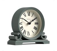 Jones Clocks® Saloon mantel clock | Small double scroll design | Green | Traditional design with roman numerals | Classic style for desk, table, shelf or bedside