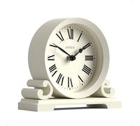 Jones Clocks® Saloon mantel clock | Small double scroll design | Pale cream | Traditional design with roman numerals | Classic style for desk, table, shelf or bedside