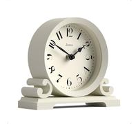 Jones Clocks® Saloon mantel clock | Small traditional double scroll design | Pale Cream | Contemporary classic style for desk, table, shelf or bedside