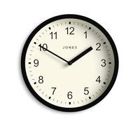 Jones Clocks® Spin wall clock | Small modern round clock | 20cm | Black | Easy to read numbers | Ideal for kitchen, office, children’s room or any small space