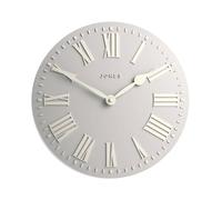 Jones Clocks® Strand wall clock | Modern convex clock | 30cm | Pale grey | Roman numerals | Ideal for the kitchen, living room, office or bedroom