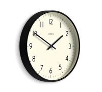Jones Clocks® Studio clock | Modern round wall clock | 30cm | Black | Easy to read numbers | Versatile design for kitchen, living room or office