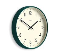 Jones Clocks® Studio clock | Modern round wall clock | 30cm | Dark green | Easy to read numbers | Versatile design for kitchen, living room or office