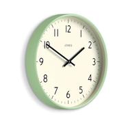 Jones Clocks® Studio clock | Modern round wall clock | 30cm | Neo mint green | Easy to read numbers | Versatile design for kitchen, living room or office