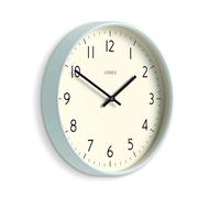 Jones Clocks® Studio clock | Modern round wall clock | 30cm | Pale blue | Easy to read numbers | Versatile design for kitchen, living room or office