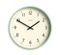 Jones Clocks® Studio wall clock | Modern round style | 30cm | Neo mint green | Easy to read numbers | Versatile design for kitchen, living room or office