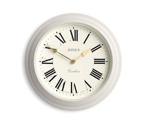 Jones Clocks® Supper Club wall clock | Large classic round clock | 40cm | Very pale grey | Roman numerals | Traditional design ideal for kitchen or living room