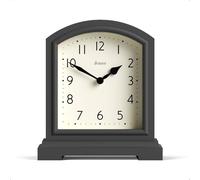Jones Clocks® Tavern mantel clock | Small modern arch top design | Dark grey | Contemporary classic style for desk, table, shelf or bedside