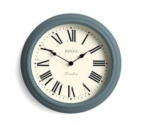 Jones Clocks® Venetian wall clock | Classic round clock | 30cm | Blue | Roman numerals | Traditional design ideal for kitchen, living room or bedroom