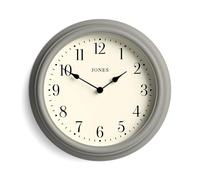 Jones Clocks® Venetian wall clock | Classic round clock | 30cm | Grey | Arabic numerals | Traditional design ideal for kitchen, living room or bedroom