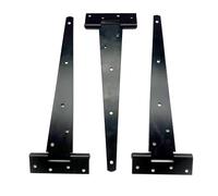 Jones DIY 3PK Heavy Duty Black Tee Hinges, 12" (300mm), Classic Style, Carbon Steel, Lacquered Finish, Surface Mount, 3 Count