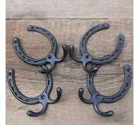 Jones & Grey A Set of 4 - Horseshoe Vintage Style Cast Iron Wall Coat Hooks
