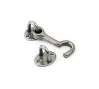 Jones & Grey Pewter Cast Iron Cabin Hook & Eye Latch Lock Catch - 75mm
