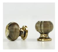 Jones & Grey - Reeded Beehive Vintage Cabinet Kitchen Drawer Knobs Handles Antique Brass