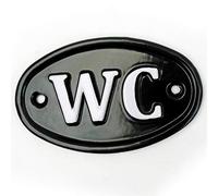 Jones & Grey - 'WC' Oval Round Vintage Style Cast Metal Wall Door Toilet Sign