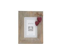 Jones Home and Gift Single White Heart Frame (6/12), Wood, Multicolour, 22x17x4 cm