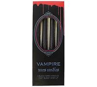 Jones Home &Gift Spooky Black Vampire Tears Candles - 25cm x 2cm (Pack of 4) - Unique & Creepy Ambience Enhancer - Wax Drip Material - Perfect for Halloween Decor