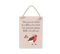 Jones Home & Gift Winter Robin Mini Wooden Sign - 4 Different Designs Available 1 Supplied (When you are visited by a Robin it's a loved one in heaven saying Hello I'm with you)