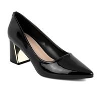 Jones New York Women’s Block Heel Pumps - Pointed Toe Slip-On Dress Shoes for Office, Party, and Formal Wear, Black Patent-canal, 8 UK