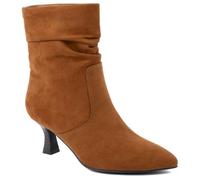 Jones New York Women’s Slouch Mid-Calf Boots - Pointed Toe Kitten Heel Ankle Booties with Side Zipper, Dressy Fashion Shoes for Office, Party, and Evening Wear -, Tan, 5 UK