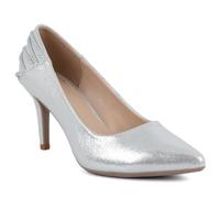 Jones New York Women’s Stiletto Heel Pumps - Pointed Toe High Heel Dress Shoes for Office, Wedding, and Evening Wear, Silver-betolda, 4 UK