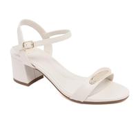 Jones New York Womens Block Heel Dress Sandals, Open Toe Ankle Strap Heels, Cushioned Comfort Footbed, Wedding Party Office Shoes, Bone, 5 UK
