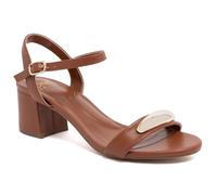 Jones New York Womens Block Heel Dress Sandals, Open Toe Ankle Strap Heels, Cushioned Comfort Footbed, Wedding Party Office Shoes, Cognac, 7.5 UK