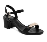 Jones New York Womens Block Heel Dress Sandals, Open Toe Ankle Strap Heels, Cushioned Comfort Footbed, Wedding Party Office Shoes, Black, 8 UK