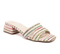 Jones New York Women's Open Toe Raffia Dress Block Heel Slide Sandals, Multi, 7 UK