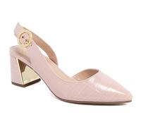 Jones New York Women's Patent Slingback Heeled Sandals | Block Heel Dress Shoes with Buckle | Open-Toe/Closed-Toe Elegant & Comfortable Footwear for Formal Events, Parties & Weddings