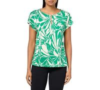 Jones New York Women's Printed Ity Extnd Shldr Dbl Trim Top, Kelly/Jones White, M