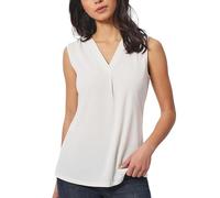 Jones New York Women's Sleeveless Pleat-Neck Jersey Top, NYC White, XL