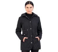 Jones NY Mid-Length Womens Quilted Jacket with Pockets - Winter Coats for Women, Black, Black, L