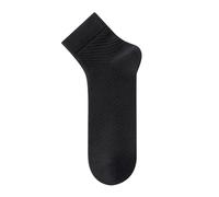 Jonesangle Spring and Summer Thin Socks, Men's Middle Tube Socks, Antibacterial Solid Color Cotton Socks, Summer Men's Business Stockings, Deodorant and Sweat Absorbing Socks (5 Pairs)(Black)