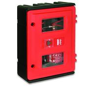 Jonesco HS72K Double Extinguisher Cabinet with Key Lock, 2 kg x 6/9 kg, Red