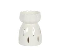 joneshomeandgift White Ceramic Lotus Flower Oil Burner