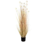 JonesHouseDeco 150cm Artificial Plastic Pampas Grass With Ball, 35.43in Tall Artificial Dogwood Indoor Outdoor Fake Grass Plant, Easy Care Home Office Wedding Deco Artificial Plants in Pot Faux Gift