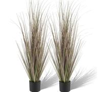 JonesHouseDeco 2Pack 5ft Purple Onion Grass, 59in Tall Artificial Grass Plant, Faux Plants Indoor Home Decorative Artificial Plants & Flowers in Pot Fake Plant, House Plant Outdoor Greenery Gift