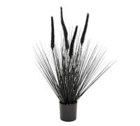 JonesHouseDeco 60cm Black Horsetail Reed Grass, 23.62in Tall Artificial Grass Plant, Faux Plants Indoor Home Decorative Fake Artificial Plants & Flowers in Pot, House Plant Outdoor Greenery