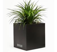 JonesHouseDeco Garden Heavy Metal Planter Box 54.5x54.5x59 CM Large Tall Square Black Steel Plant Pots Outdoor Drainage Holes Breathable won't Rot the Roots