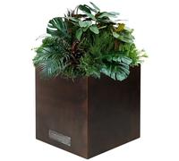 JonesHouseDeco Garden Vintage Metal Planter Box Large Heavy Square Steel Plant Pots Indoor Outdoor Breathable Flower Planters with 2 Mesh Vents Brown won't Rot the Roots