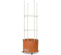 JonesHouseDeco Plant Caddy Planter with Trellis fit 30L soil Round Orange Metal pot won't Rot the Roots