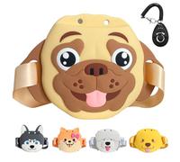 Jongdari Silicone Dog Treat Pouch with Training Clicker, Puppy Walking Treat Snack Pouch Bait Bags Holder Carrier for Pet Training with Waist Belt, 4 Magnetic Closure (French Bulldog)