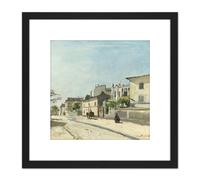 Jongkind Rue Notre Dame Paris 8X8 Inch Square Wooden Framed Wall Art Print Picture with Mount Artery8 Black One Size