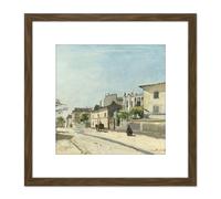 Jongkind Rue Notre Dame Paris 8X8 Inch Square Wooden Framed Wall Art Print Picture with Mount Artery8 Brown One Size